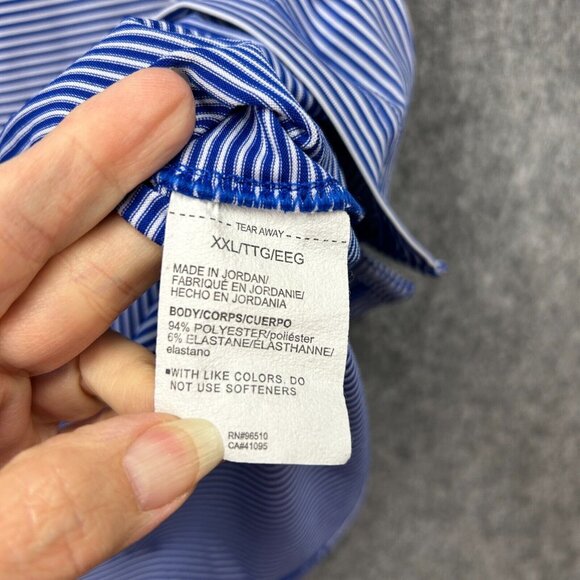 Under Armour Short Sleeve Performance Polo Shirt Men's Size XXL Blue Striped - Picture 6 of 11
